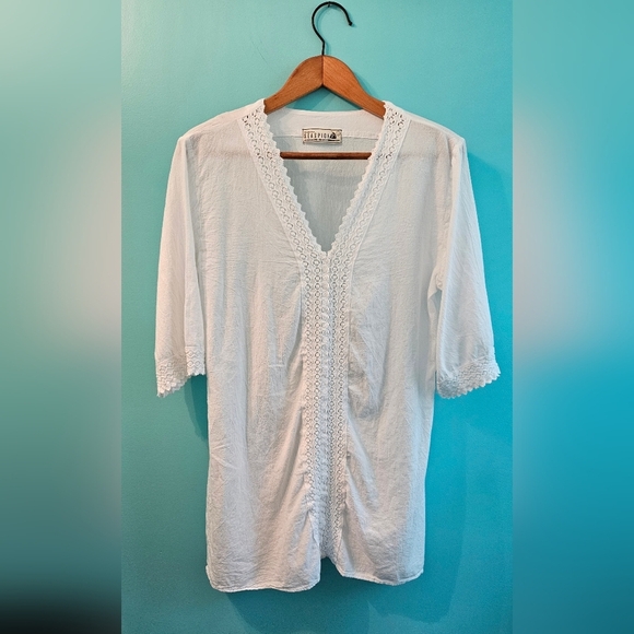 Seaspice Resort Wear Cover Up - White - Sz Lg - Picture 1 of 9